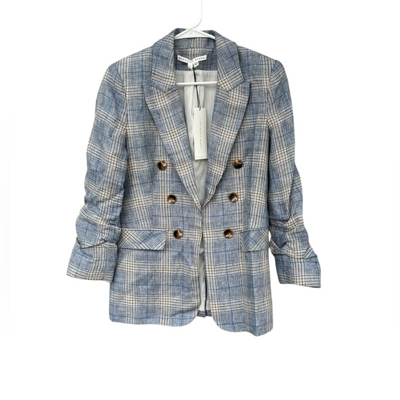 NWT VERONICA BEARD Beacon Plaid Dickey Jacket - Size 4 - Plaid - 100% Linen - Picture 2 of 16